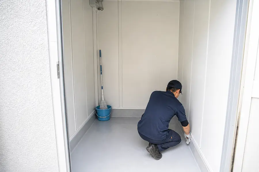 空室を清掃している様子