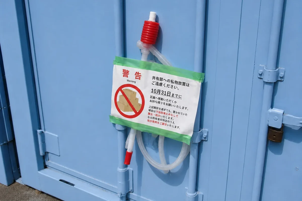 対応後：警告シールを掲示した扉の取っ手
